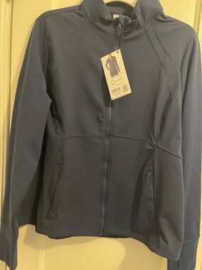 Womens Navy Bomber Jacket - Performance Full-Zip NWT (item 23)
